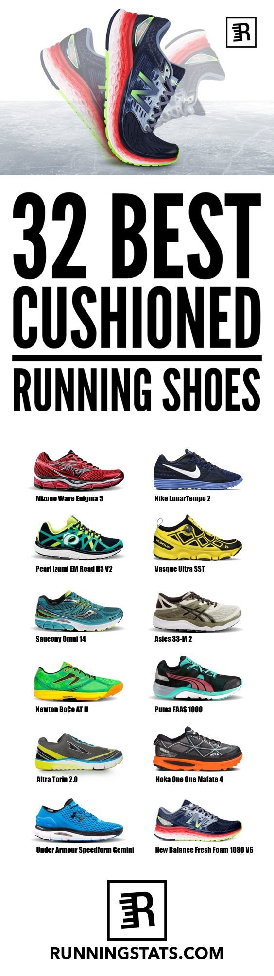 cushioned running shoes